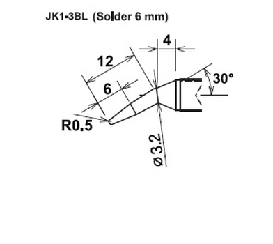 ปลายหัวแร้งซามูไร Cera cote samurai solder tip jk1-3bl solder 6mm
